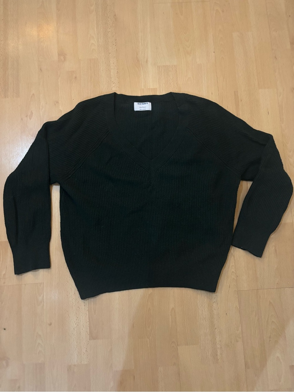 Old Navy Women’s V-Neck Ribbed Sweater - Dark Green